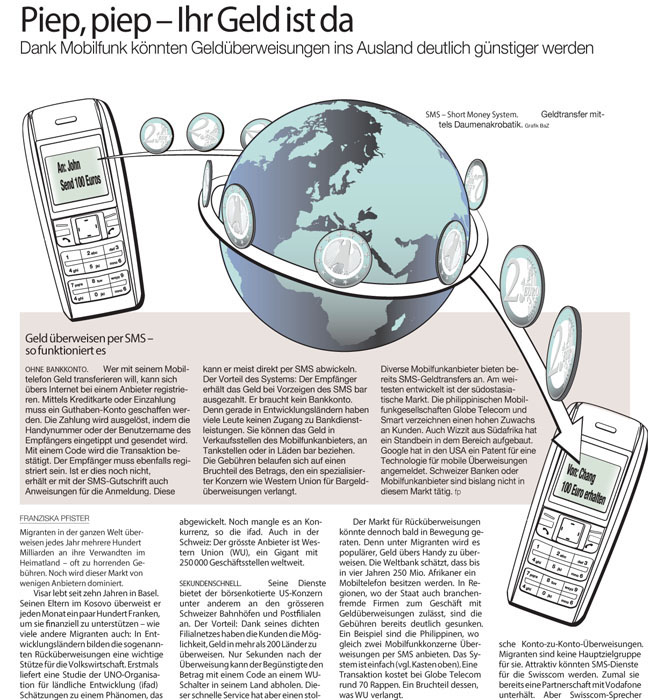 Geld per Telefon (Basler Zeitung)